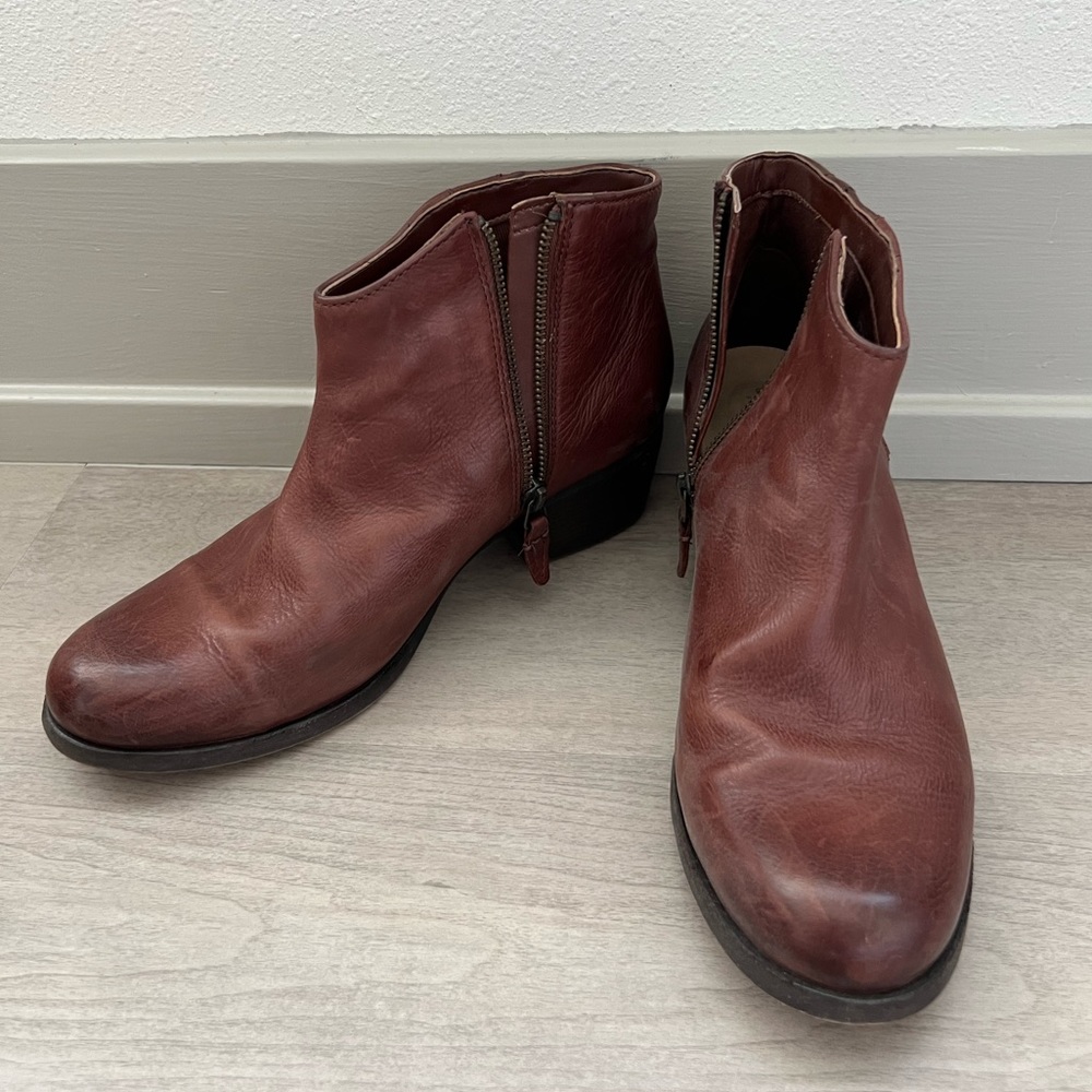 Clarks - Brown Short Booties - Size 8